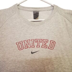 Vintage Nike Dri Fit Manchester United Soccer T Shirt Gray XL Mens Football Tee